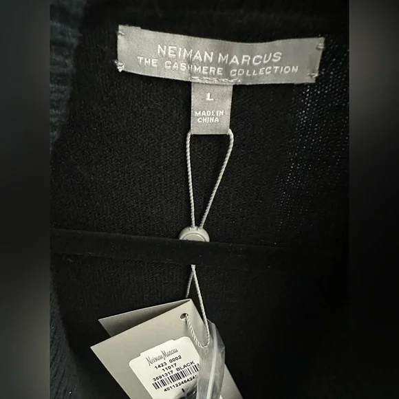 Neiman Marcus Black Open-Front Cardigan - Picture 6 of 7